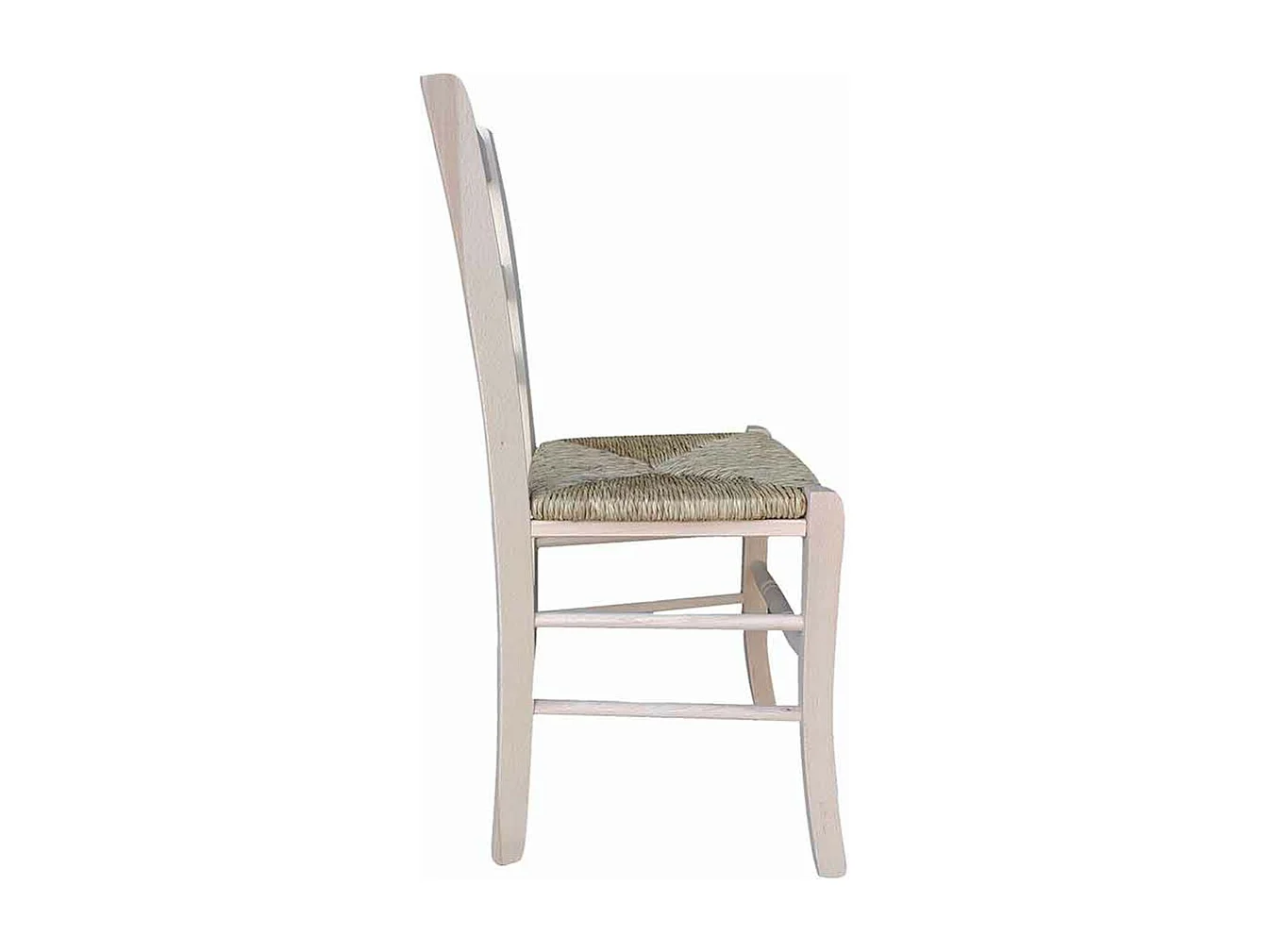 Chaise Loris en bois avec assise en paille brute à peindre