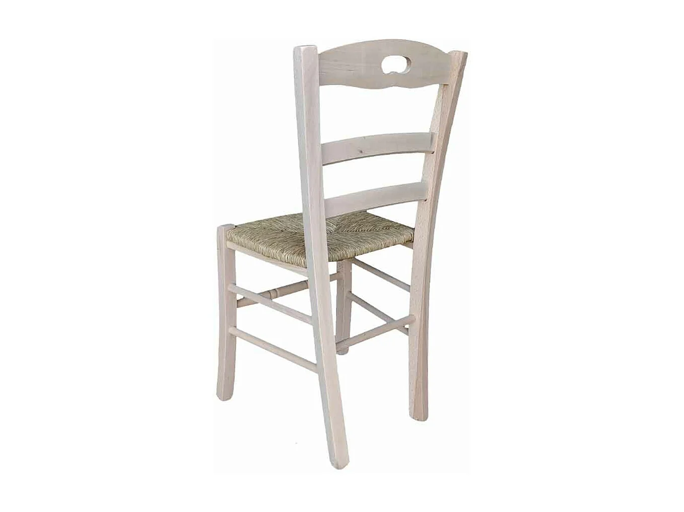 Chaise Loris en bois avec assise en paille brute à peindre