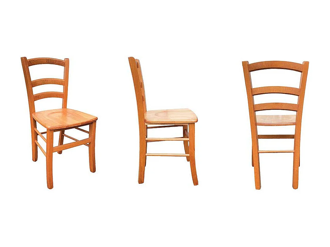 Silla de madera de Venecia con asiento de madera maciza de cerezo