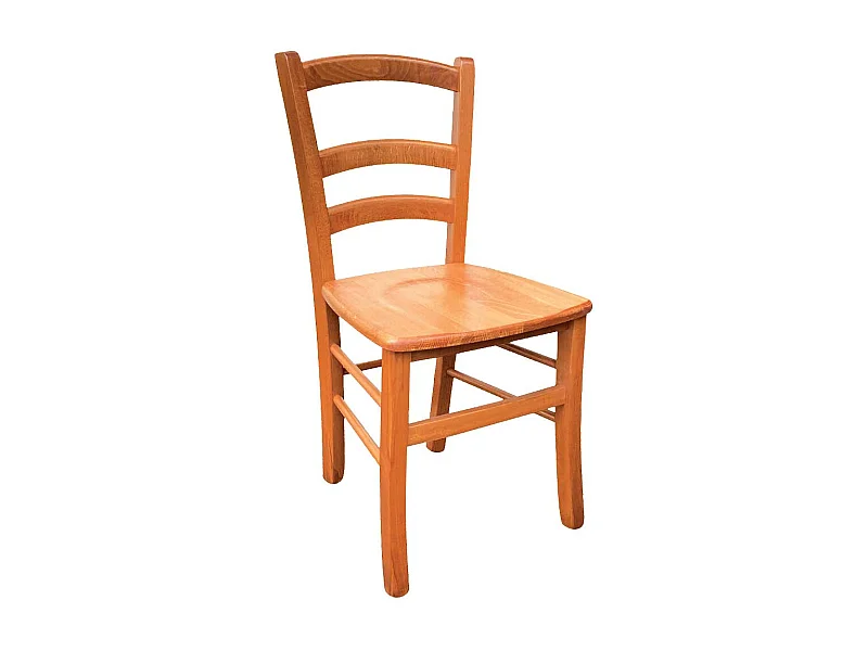 Chaise en bois de Venise avec assise en bois de cerisier massif