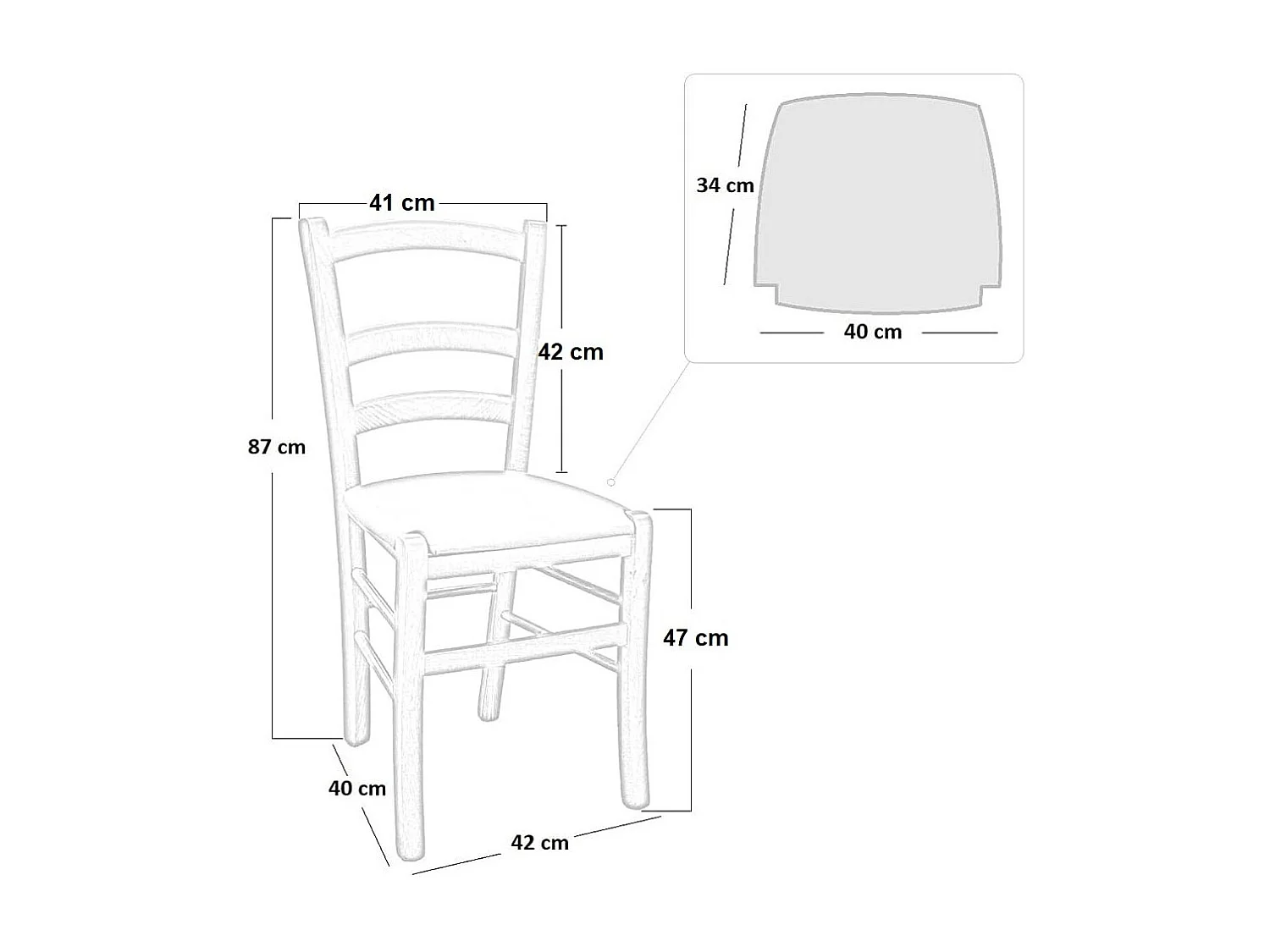 Chaise de campagne en bois de Venise blanche avec assise en simili cuir beige