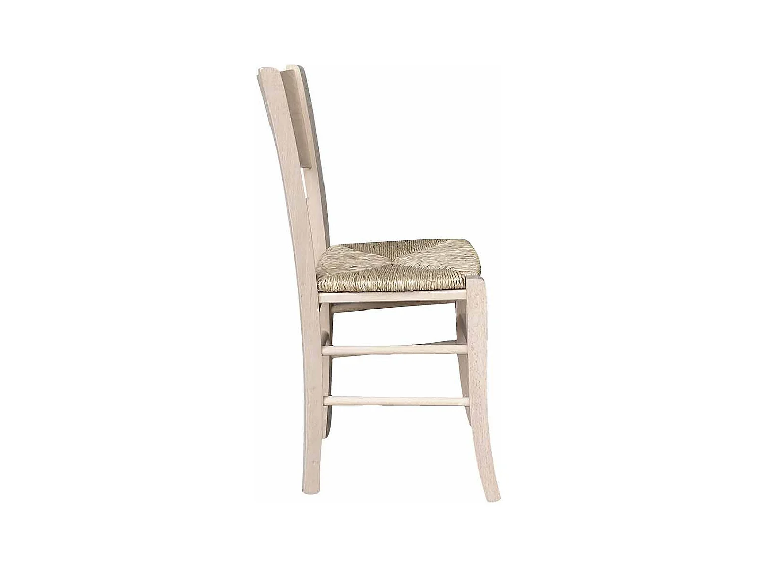 Chaise Lucy en bois brut à peindre avec assise en paille