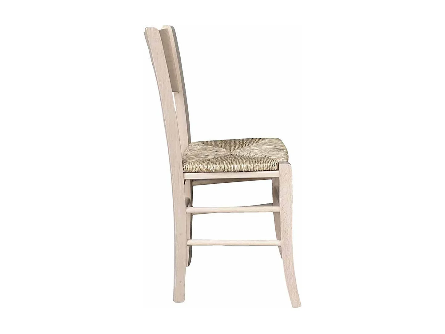 Chaise Lucy en bois brut à peindre avec assise en paille