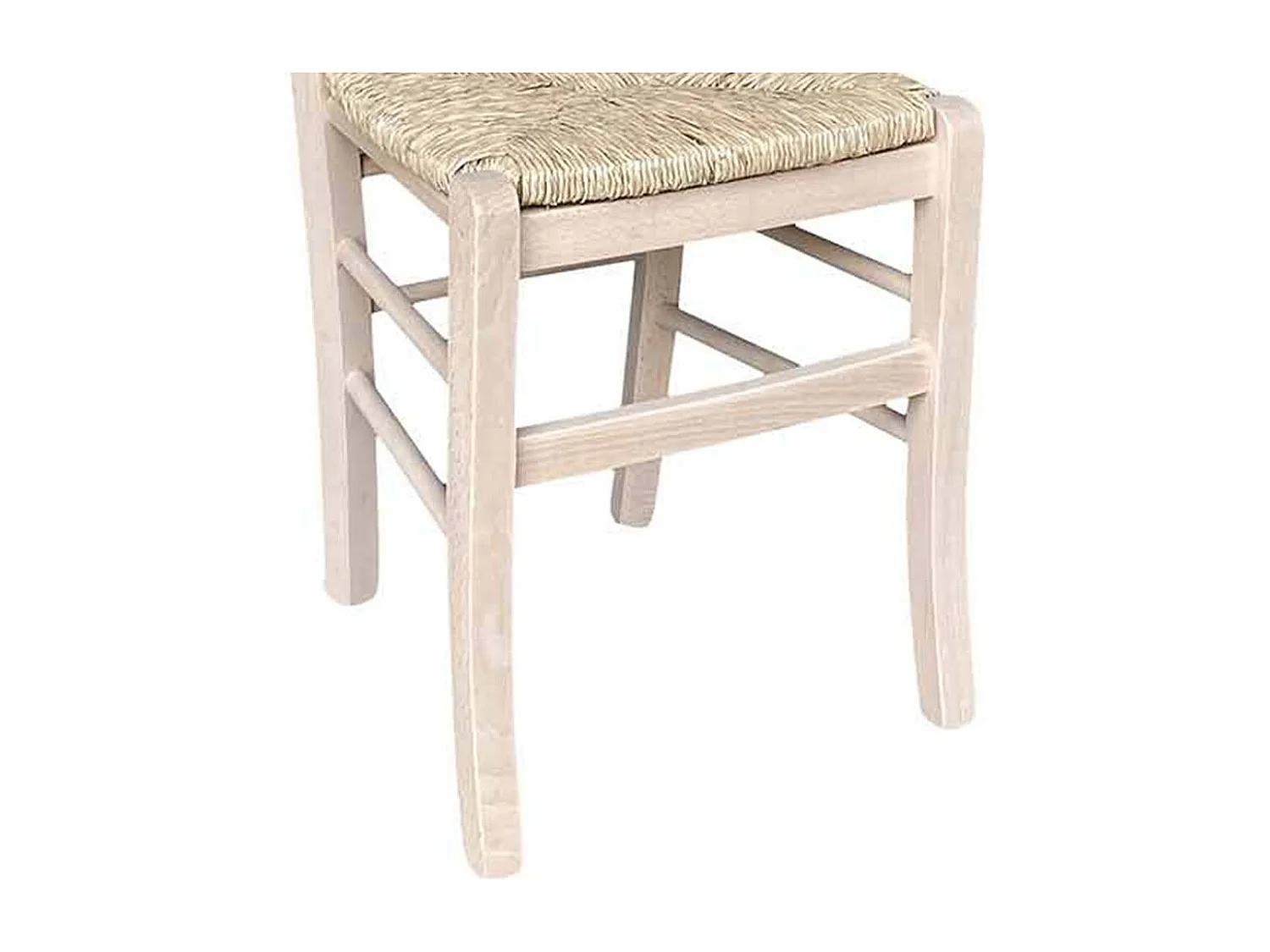 Chaise Lucy en bois brut à peindre avec assise en paille