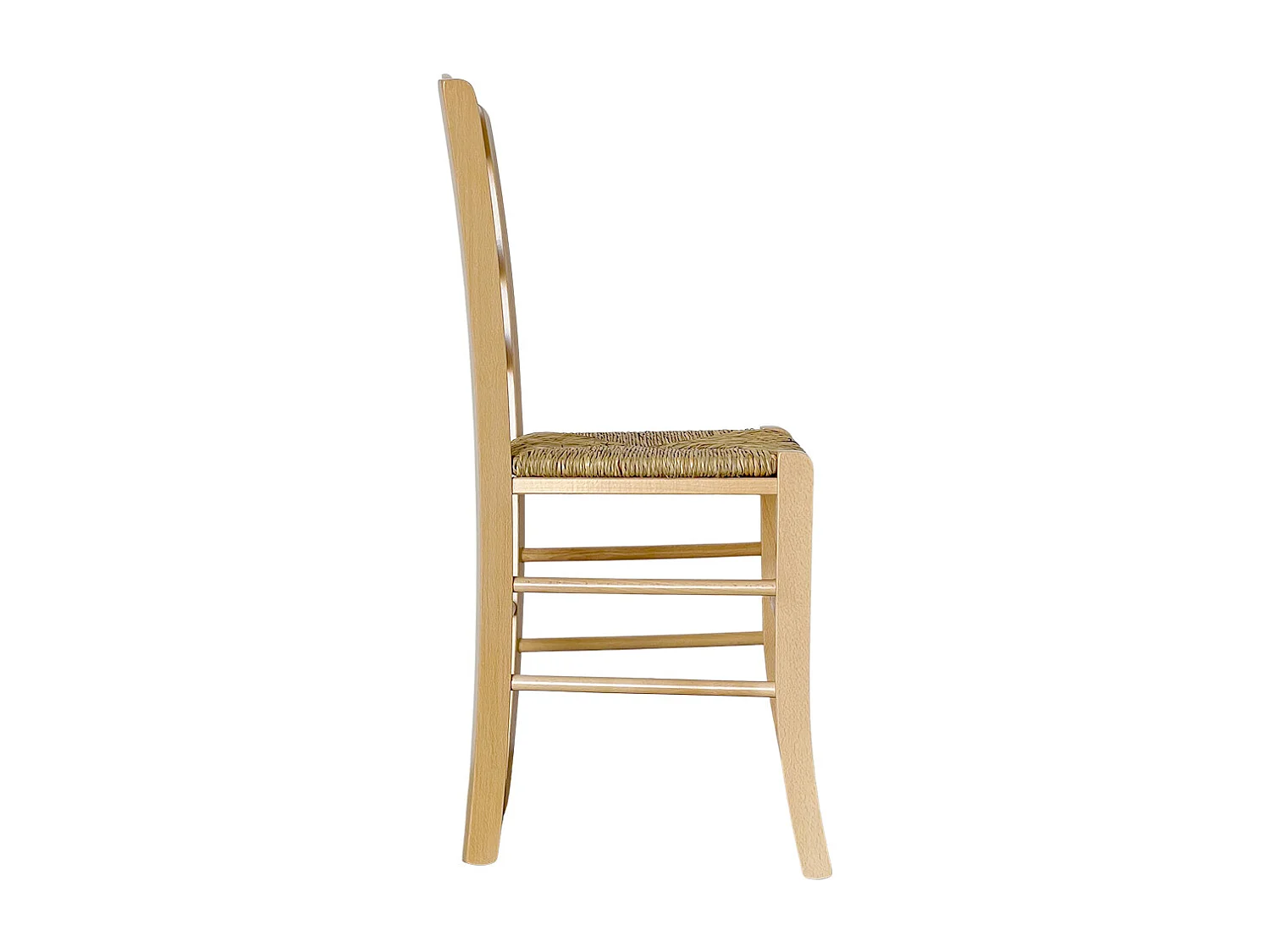 Chaise loris en bois naturel avec assise en paille