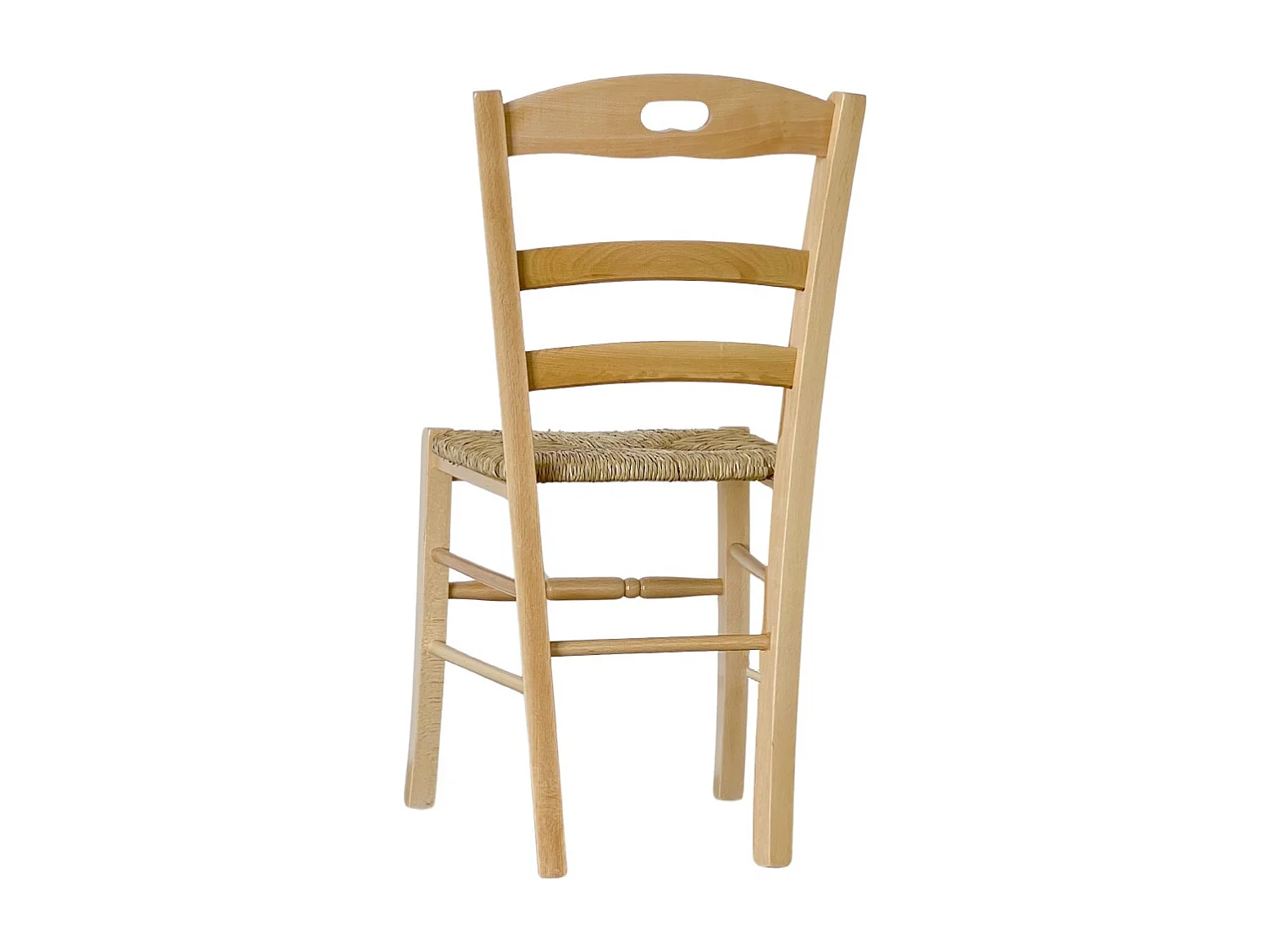 Chaise loris en bois naturel avec assise en paille