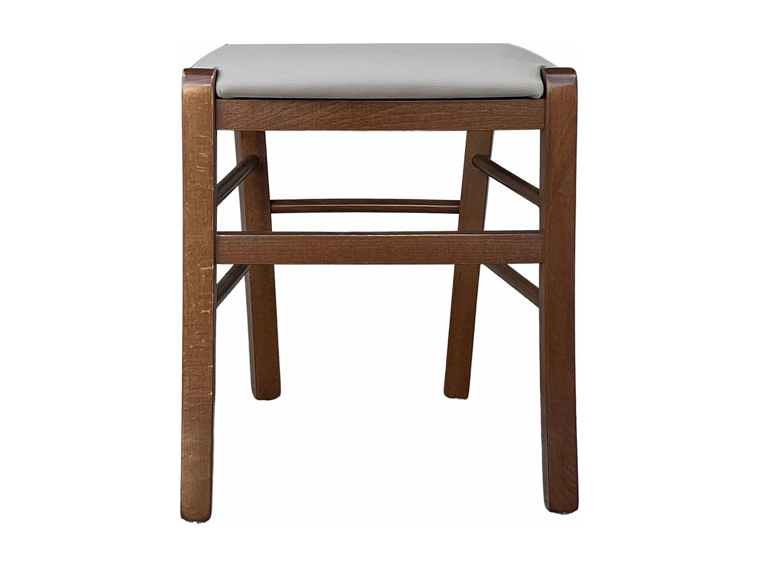 Sedia legno venezia noce scuro con seduta similpelle imbottita tortora