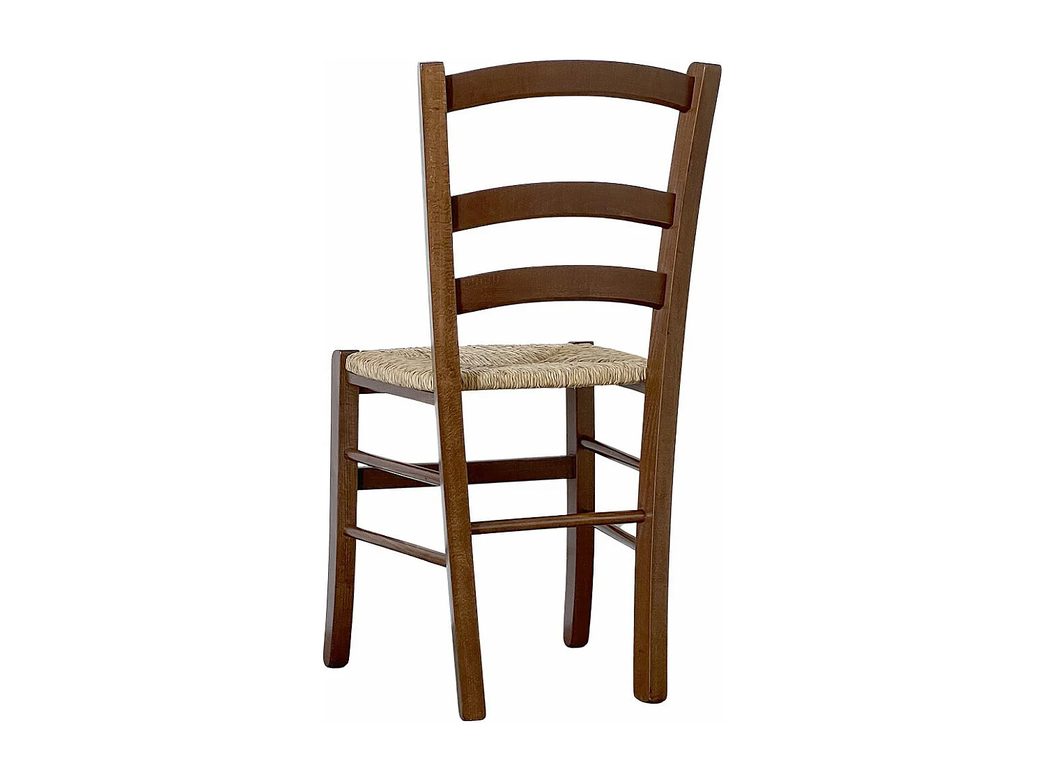 Sedia in legno venezia noce scuro con seduta in paglia