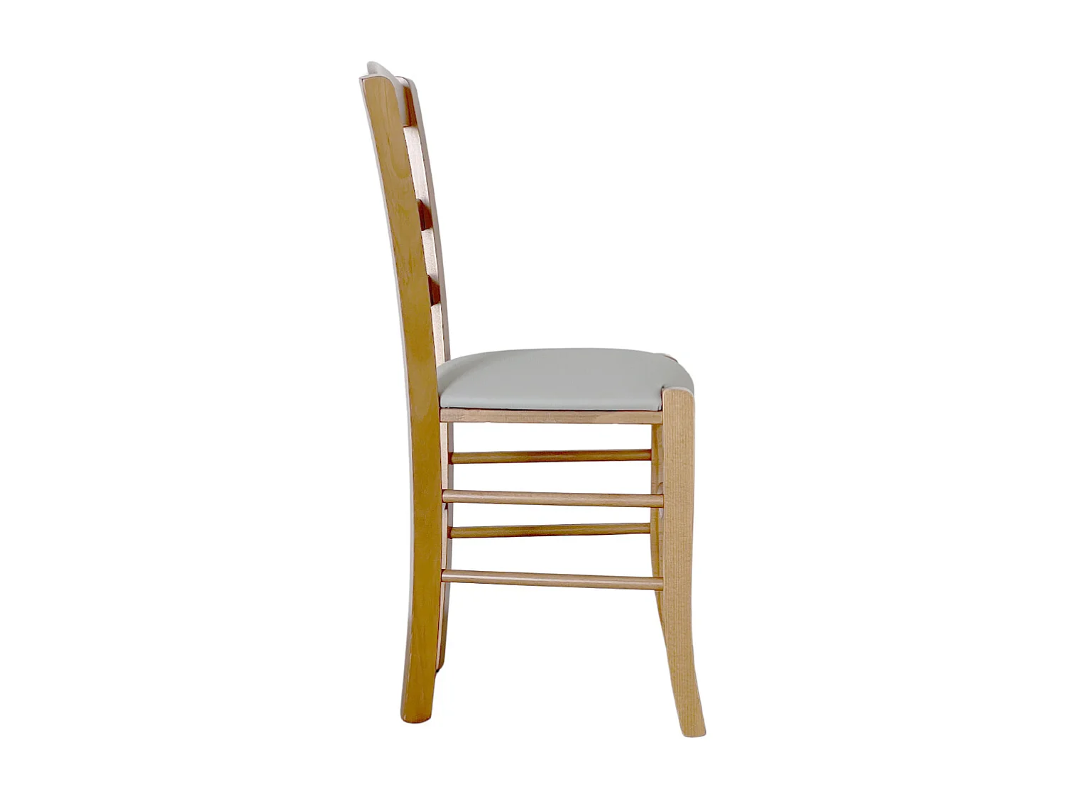 Sedia Loris in Noce Chiaro con Seduta similpelle grigio