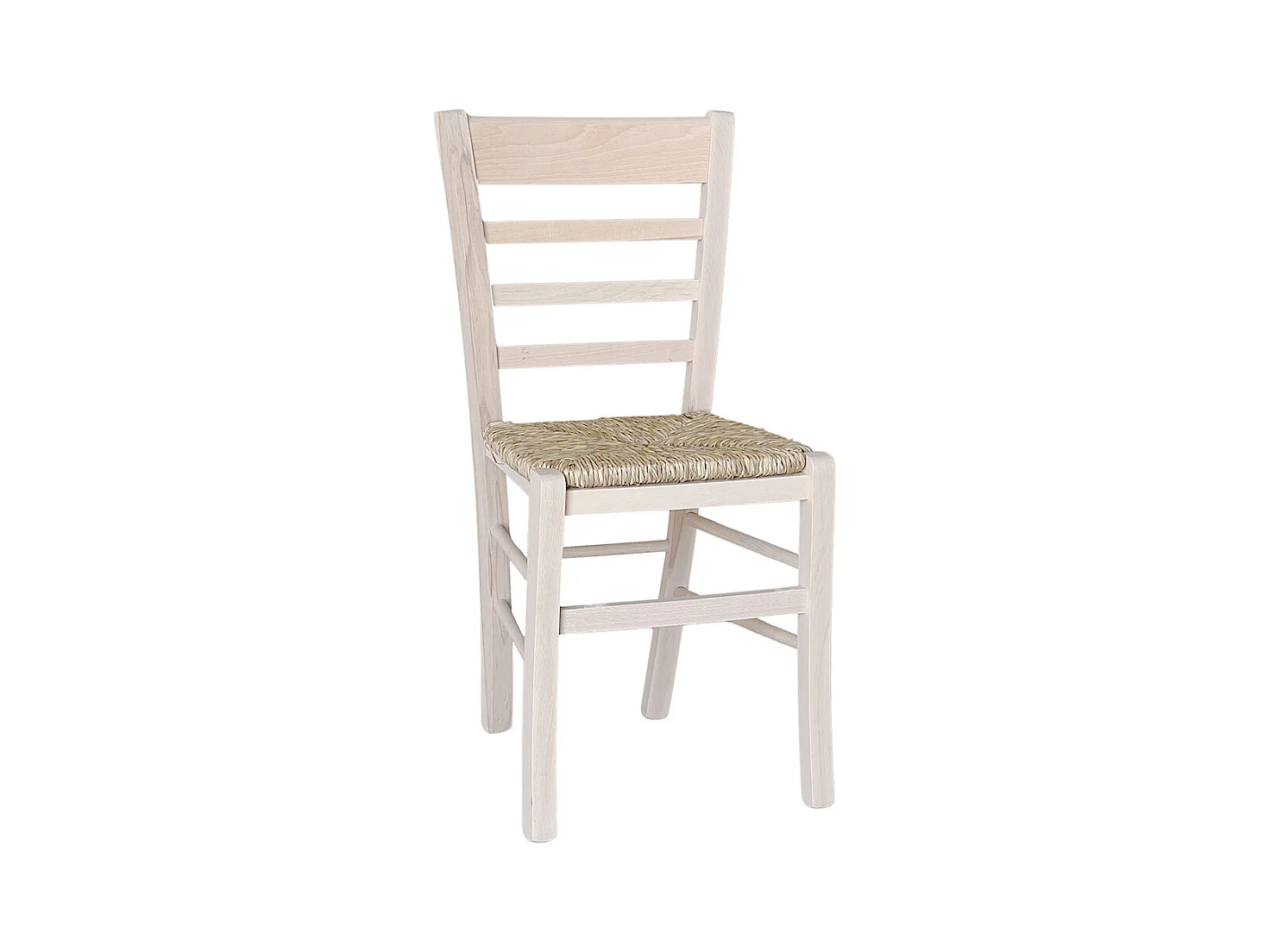 Chaise en bois massif avec assise en paille mod. SARA à peindre