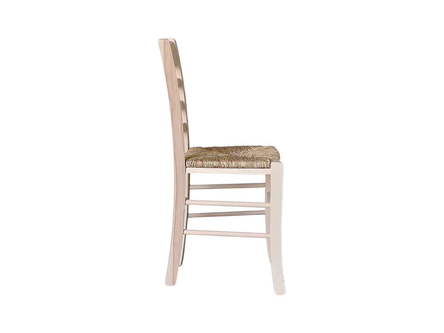 Chaise en bois massif avec assise en paille mod. SARA à peindre