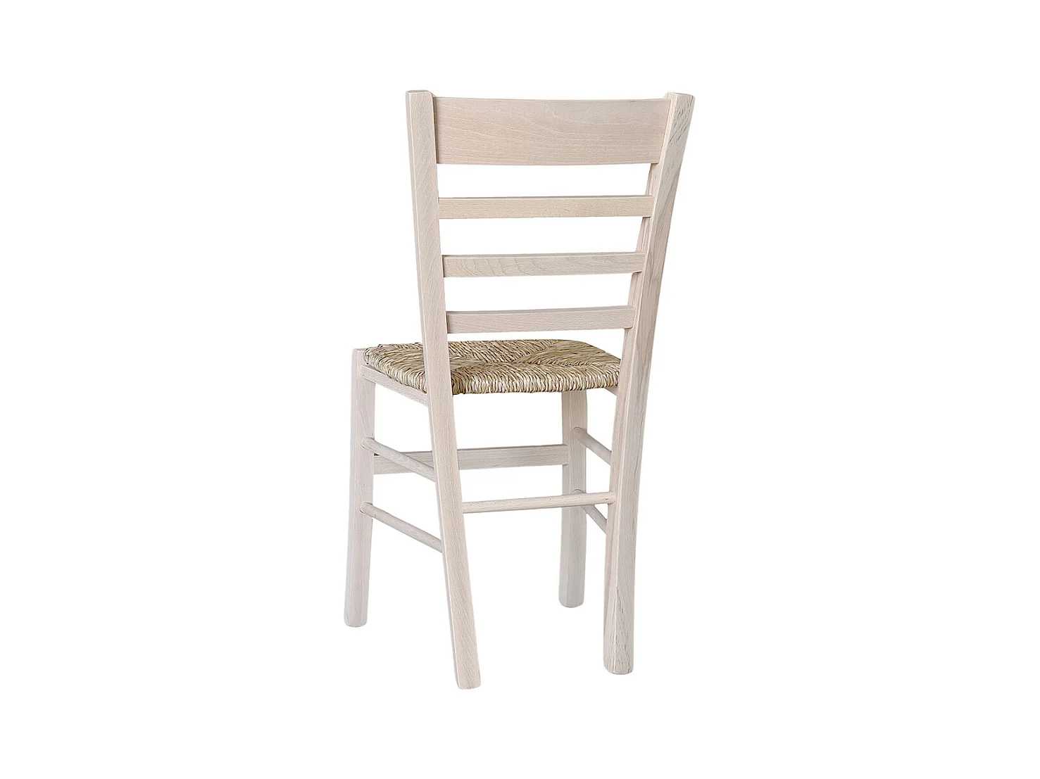 Chaise en bois massif avec assise en paille mod. SARA à peindre