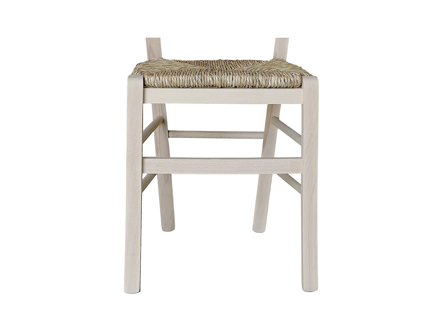 Chaise en bois massif avec assise en paille mod. SARA à peindre