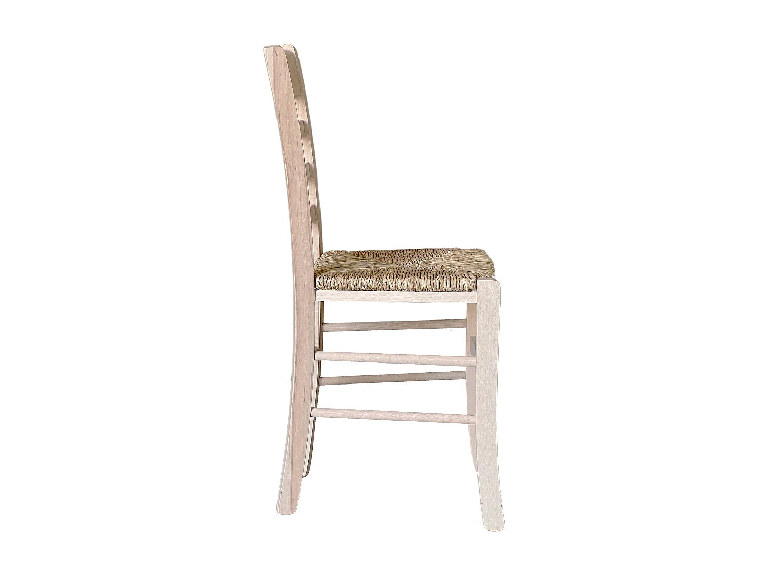 Chaise en bois massif avec assise en paille mod. SARA à peindre