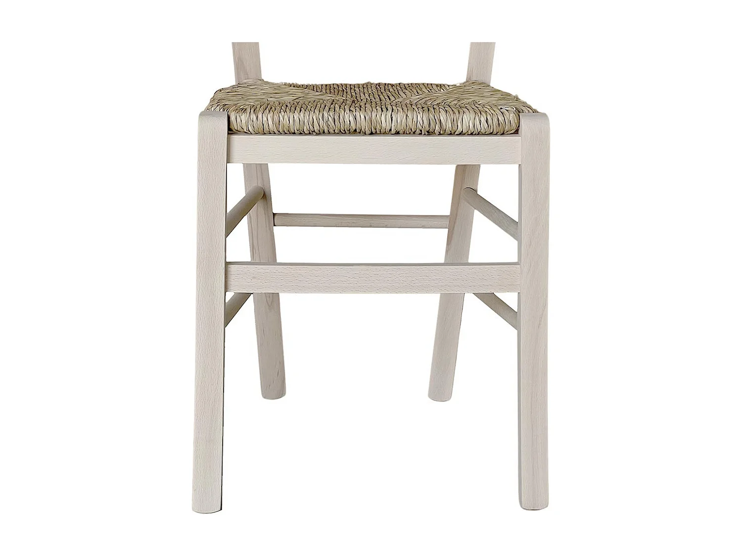 Chaise en bois massif avec assise en paille mod. SARA à peindre