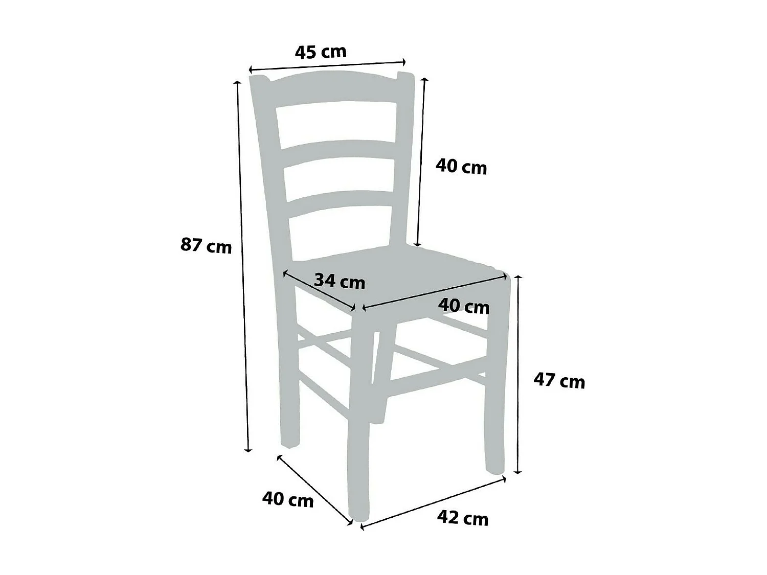 Chaise en cerisier de Venise avec assise en paille