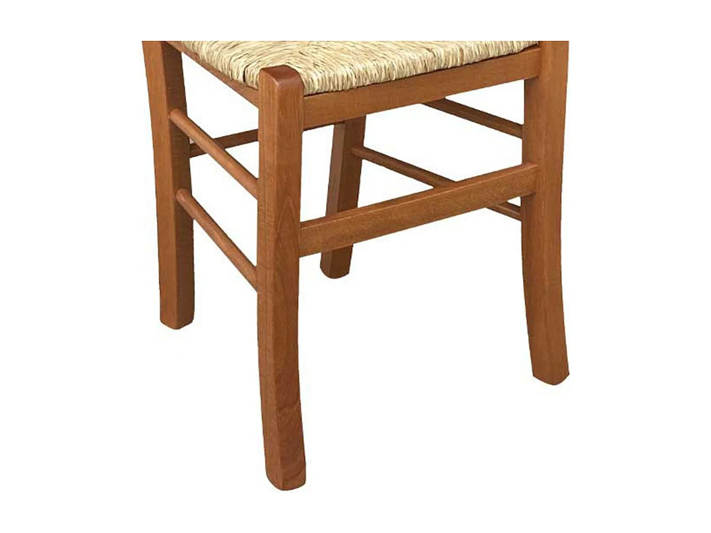 Chaise en cerisier de Venise avec assise en paille