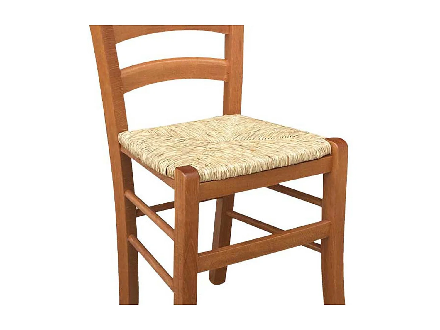 Chaise en cerisier de Venise avec assise en paille