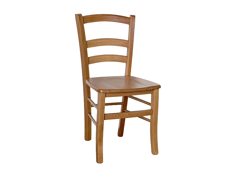 Chaise Venice en bois de noyer clair assise massive