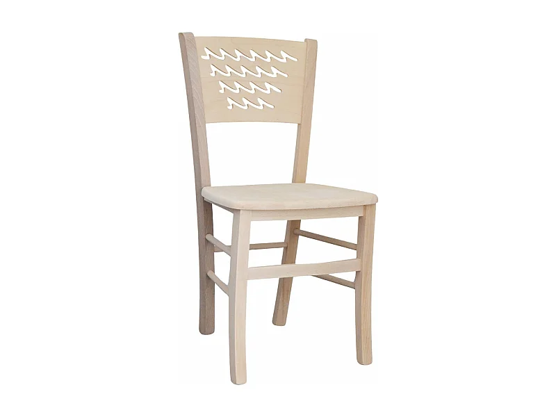 Silla Capri de madera cruda para pintar con asiento de madera maciza