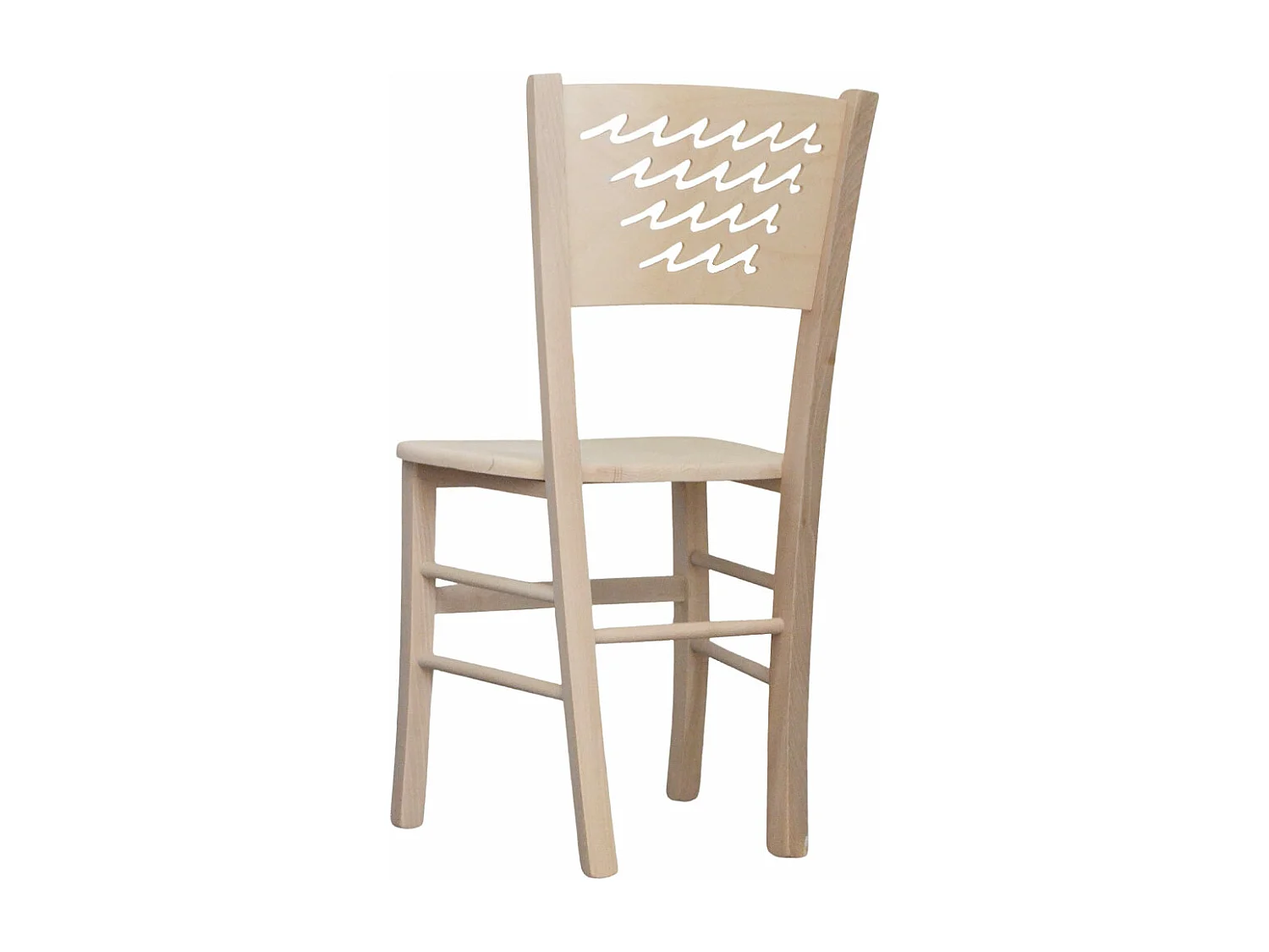 Chaise Capri en bois brut à peindre avec assise en bois massif