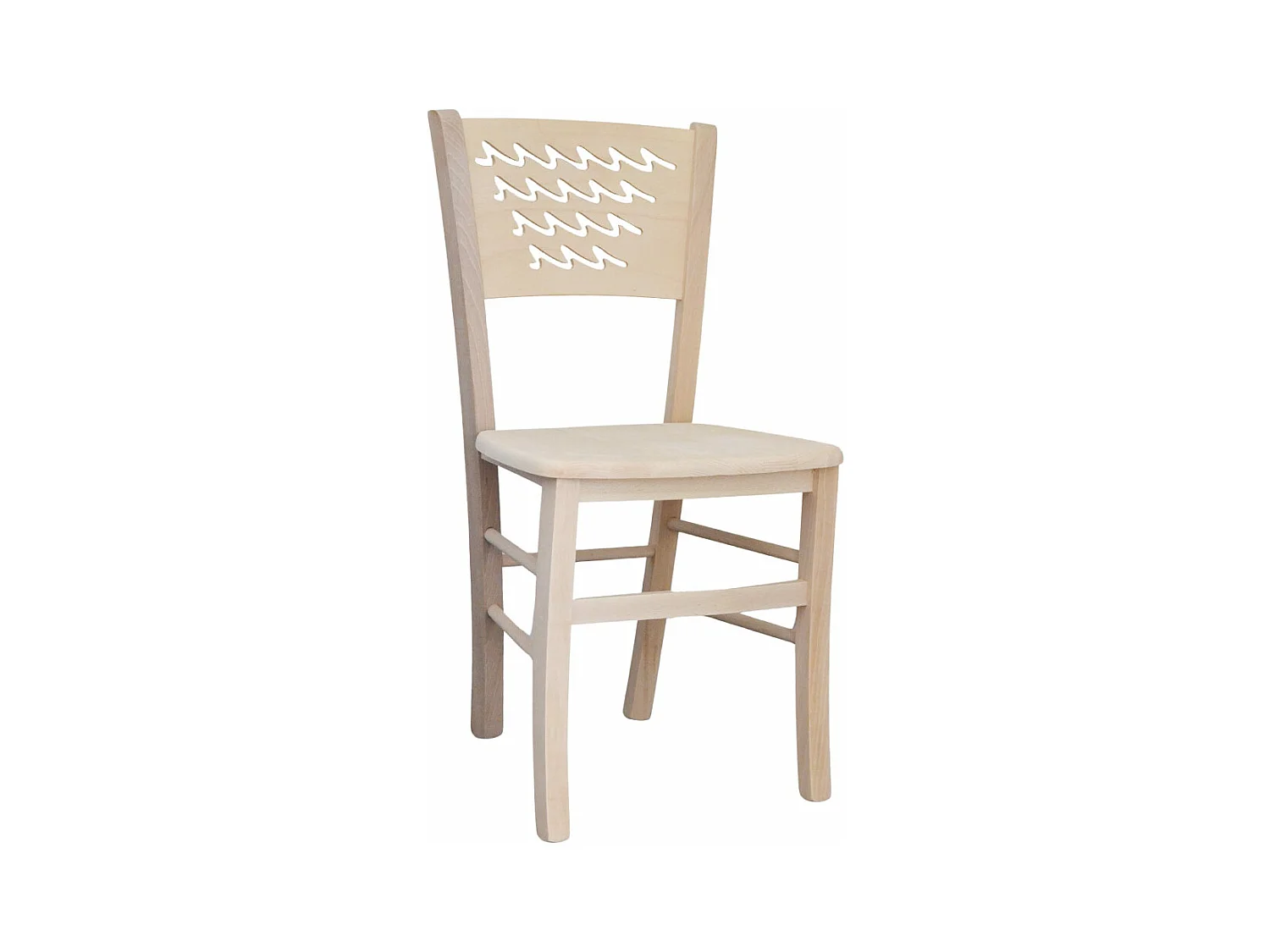Chaise Capri en bois brut à peindre avec assise en bois massif