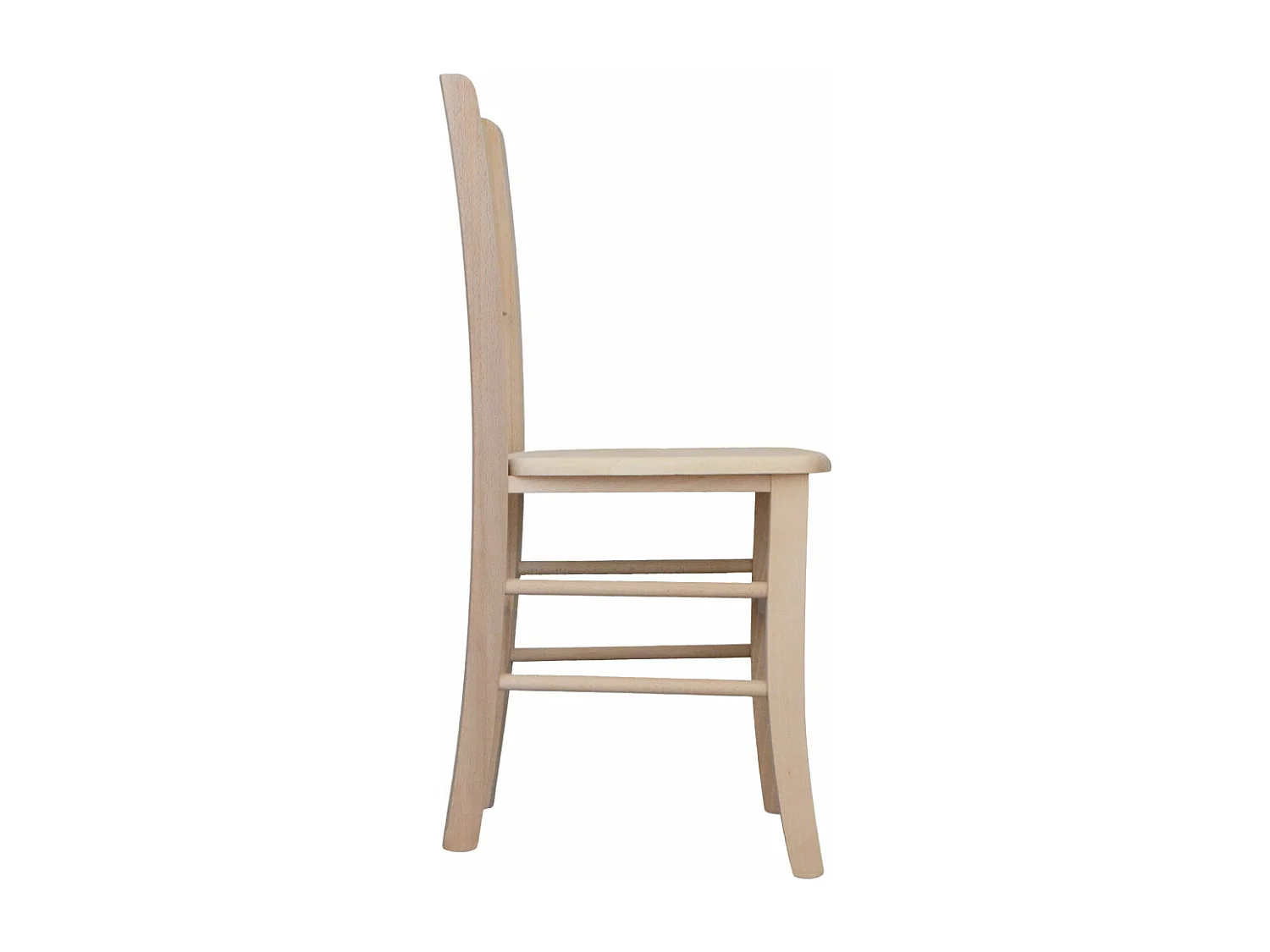 Chaise Capri en bois brut à peindre avec assise en bois massif