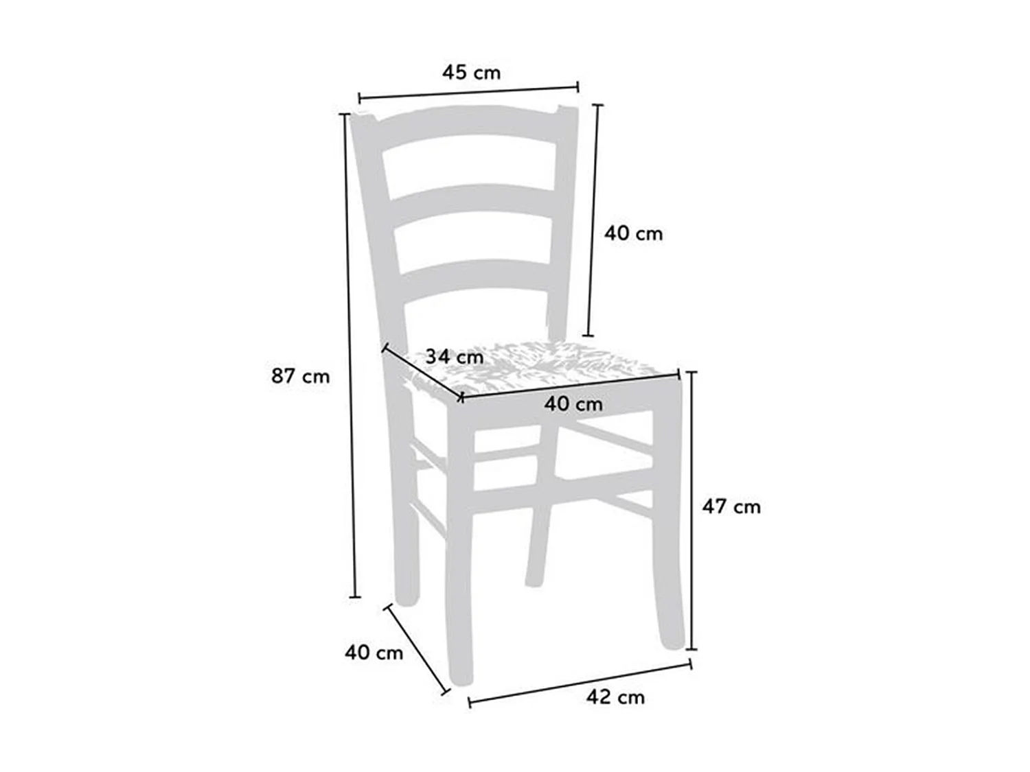 Chaise en bois de Venise avec assise en paille de noyer clair