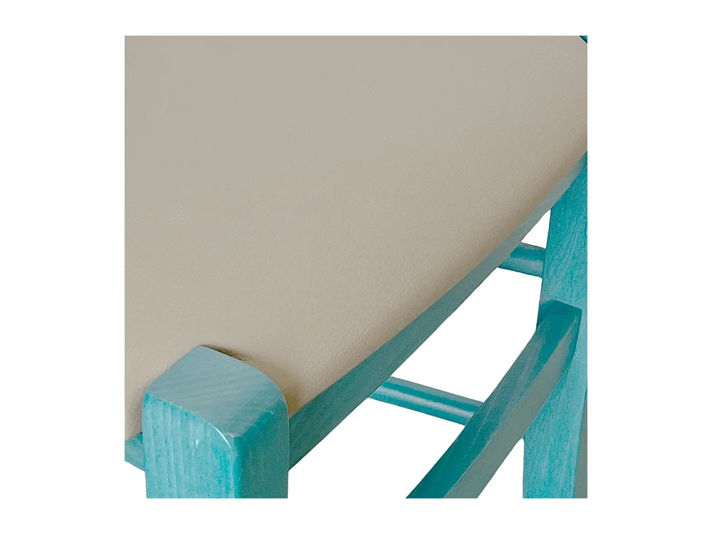 Sedia legno venezia turchese con seduta in similpelle tortora