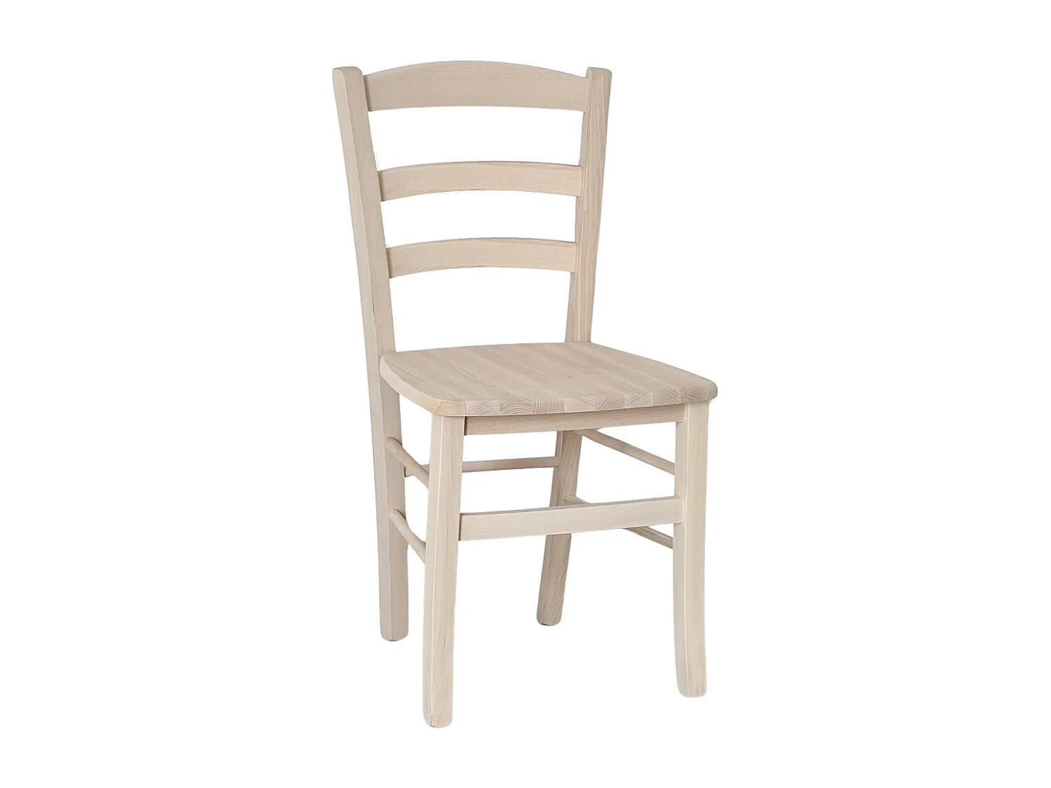 Chaise de campagne avec assise en bois massif brut à peindre