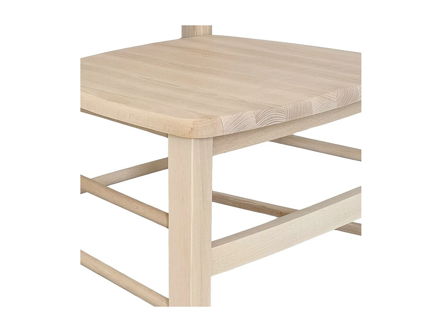 Chaise de campagne avec assise en bois massif brut à peindre