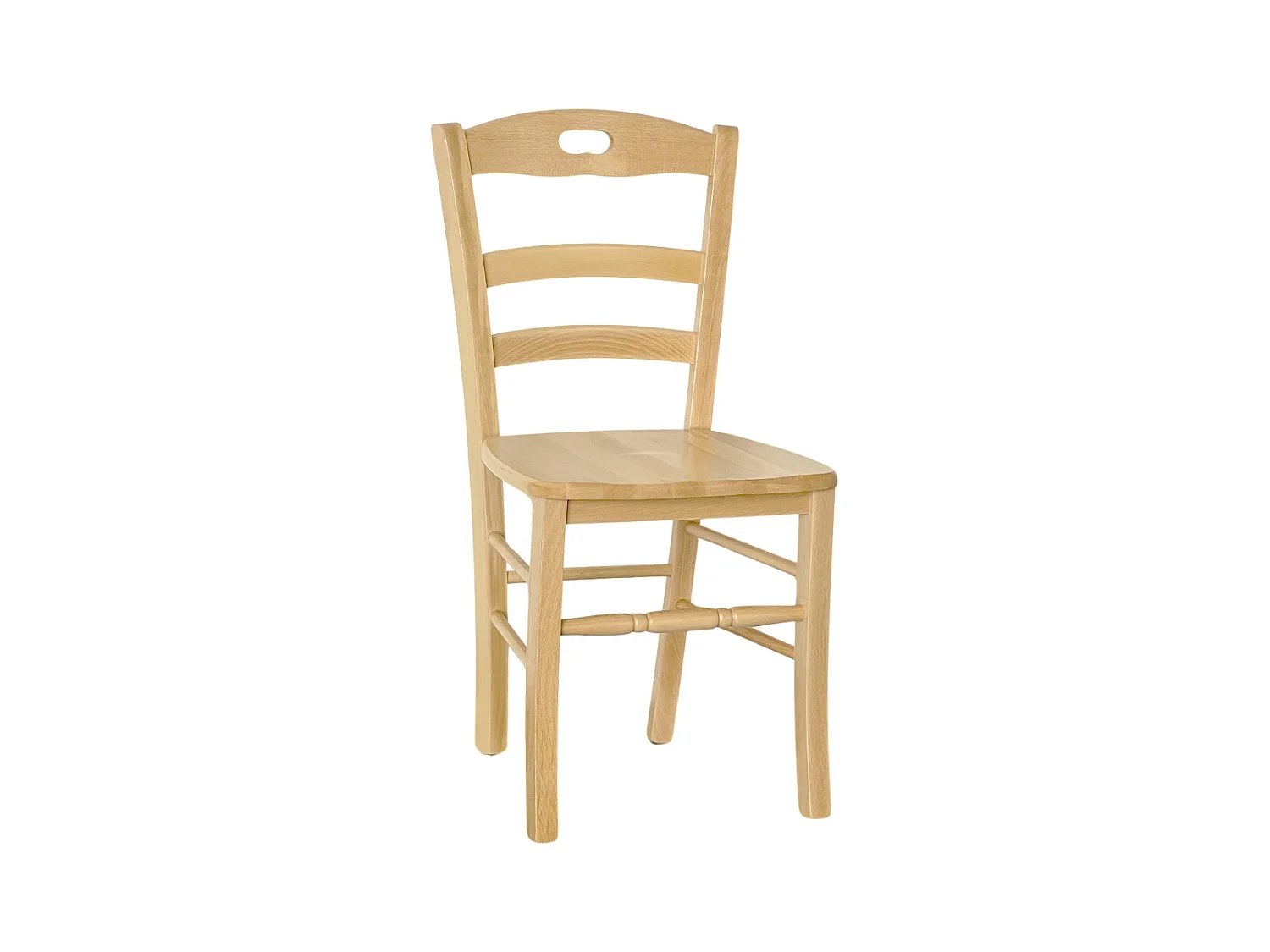 Chaise de salle à manger en loris naturel avec assise en bois massif