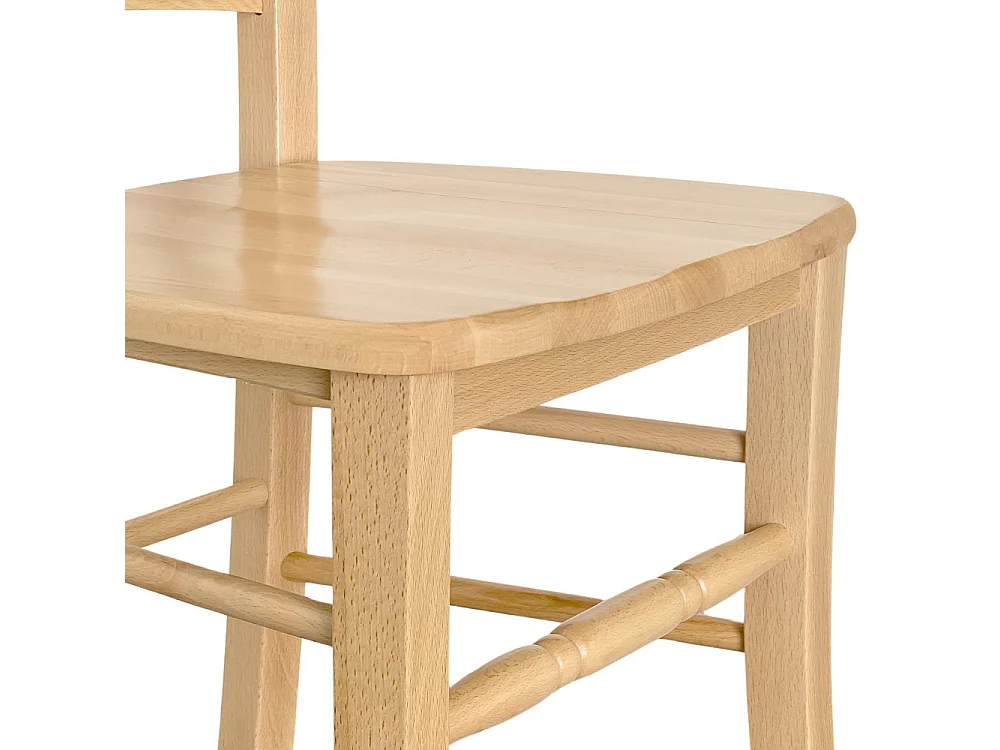 Chaise de salle à manger en loris naturel avec assise en bois massif