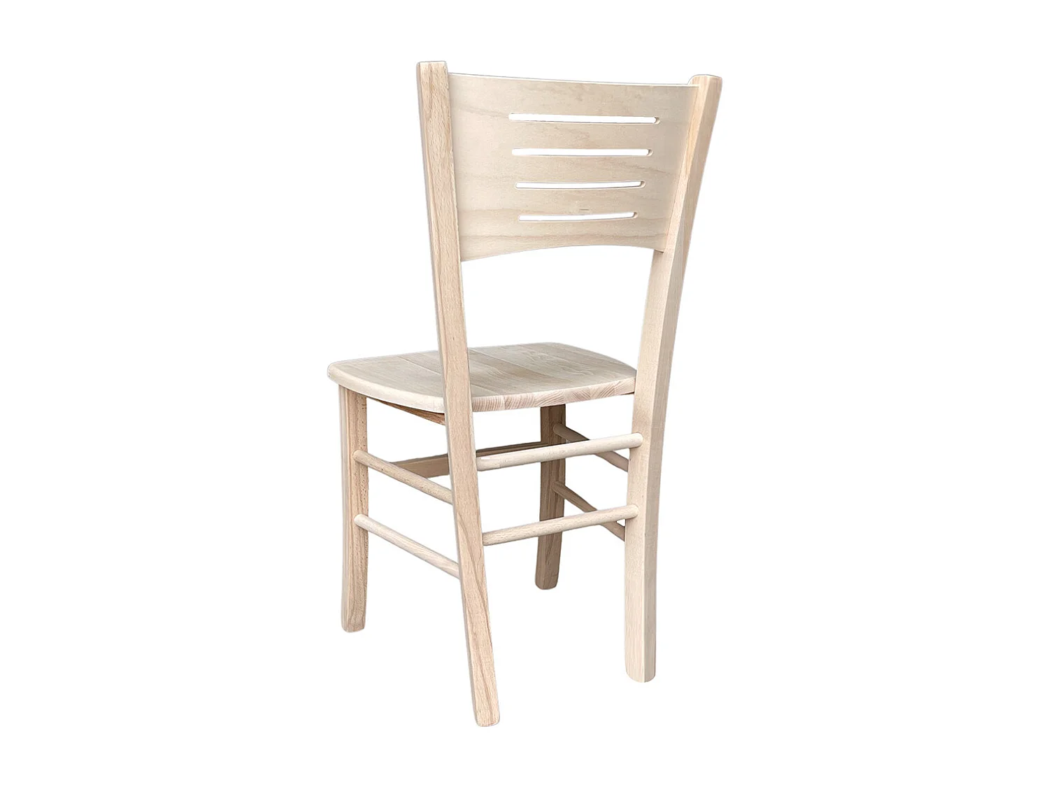 Chaise Amelia en bois brut à peindre avec assise en bois massif