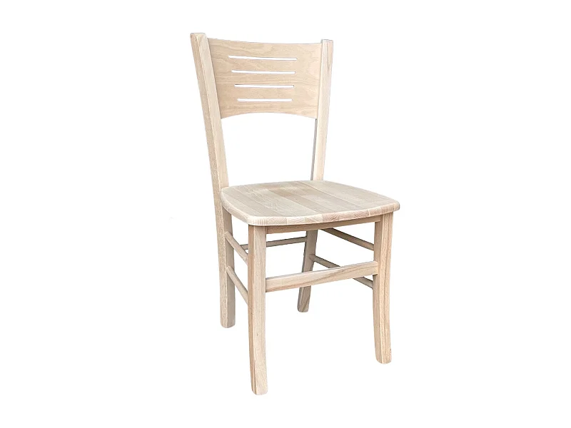 Chaise Amelia en bois brut à peindre avec assise en bois massif