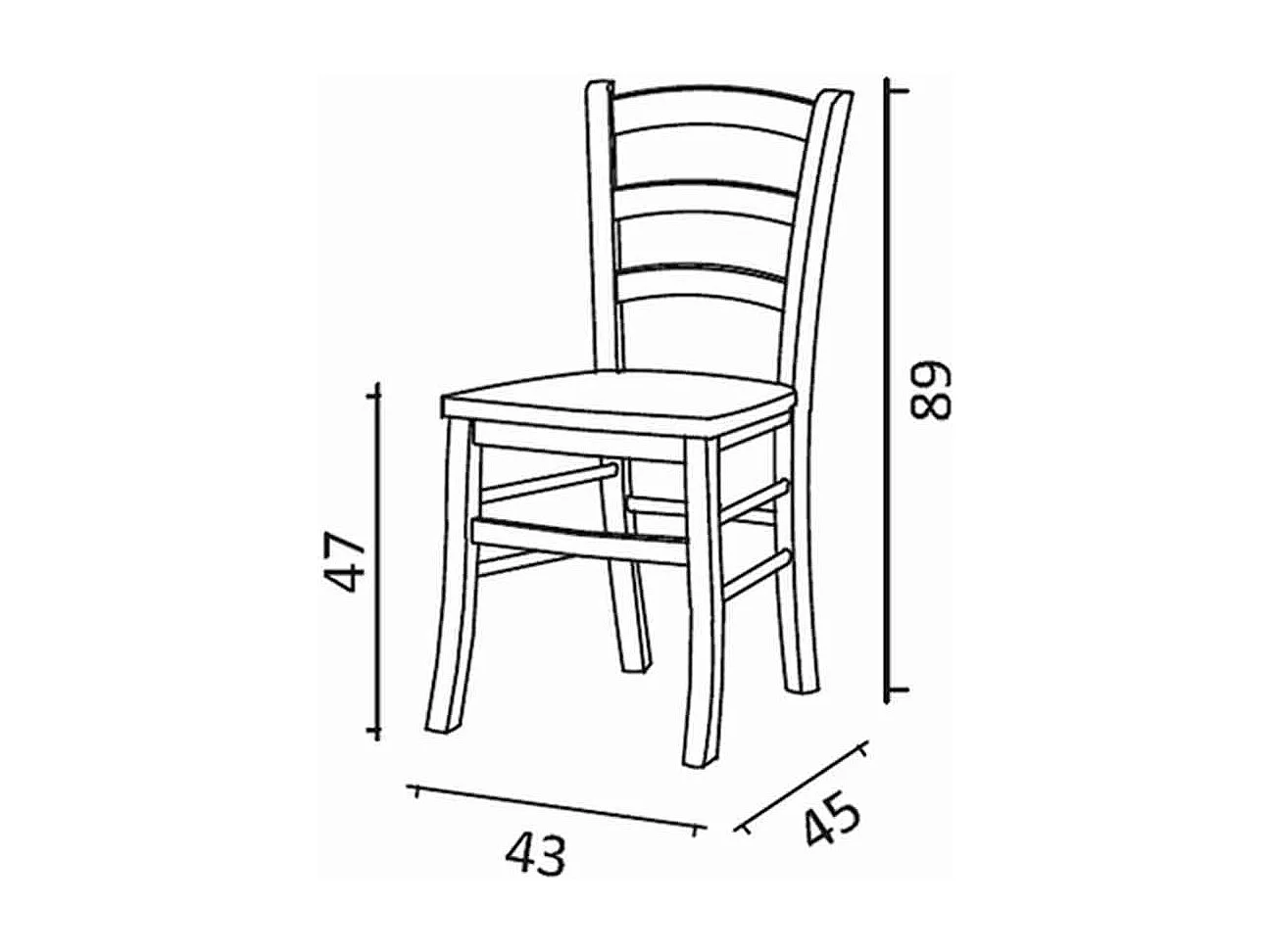 Chaise modèle Venezia avec assise en bois brut à peindre