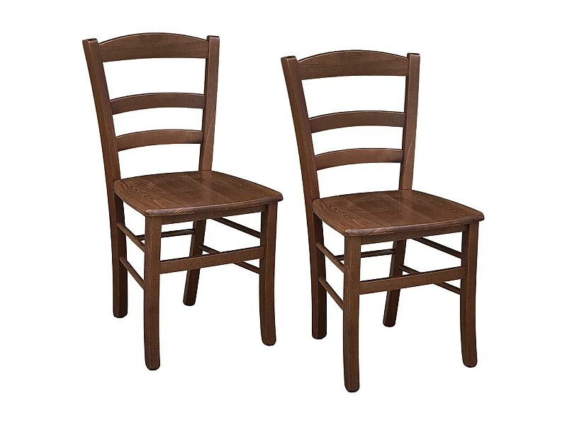 Chaise en bois pour les campagnards avec chaise en bois foncé x 2