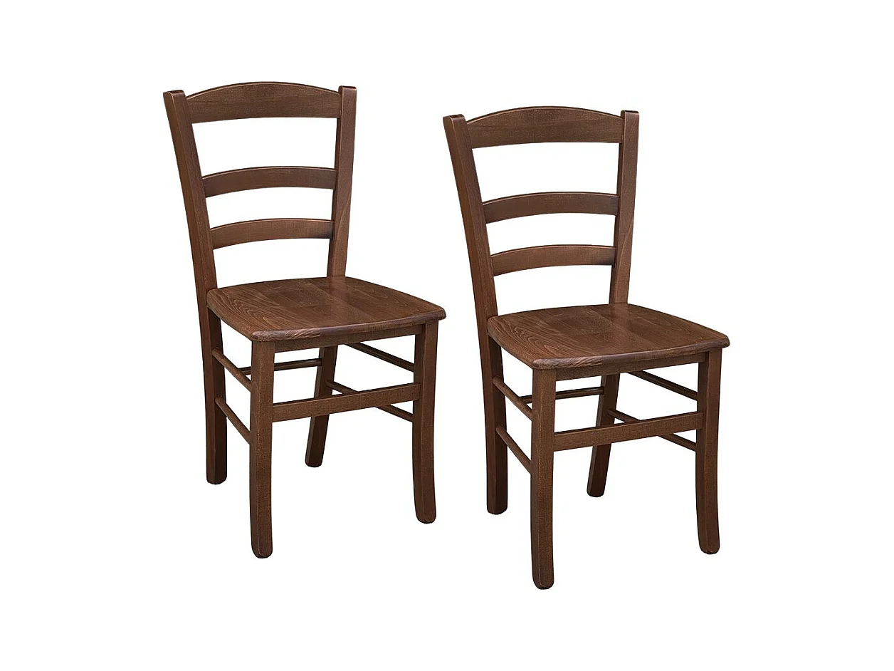 Chaise en bois pour les campagnards avec chaise en bois foncé x 2