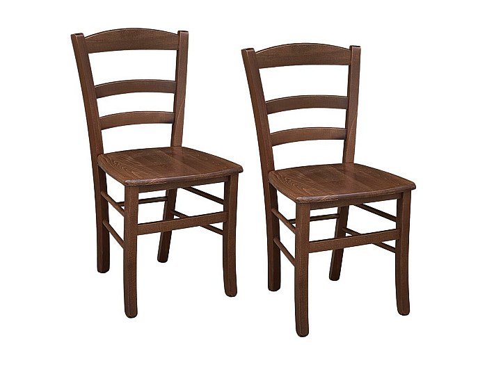 Silla rústica de madera con silla de boda de madera oscura x 2