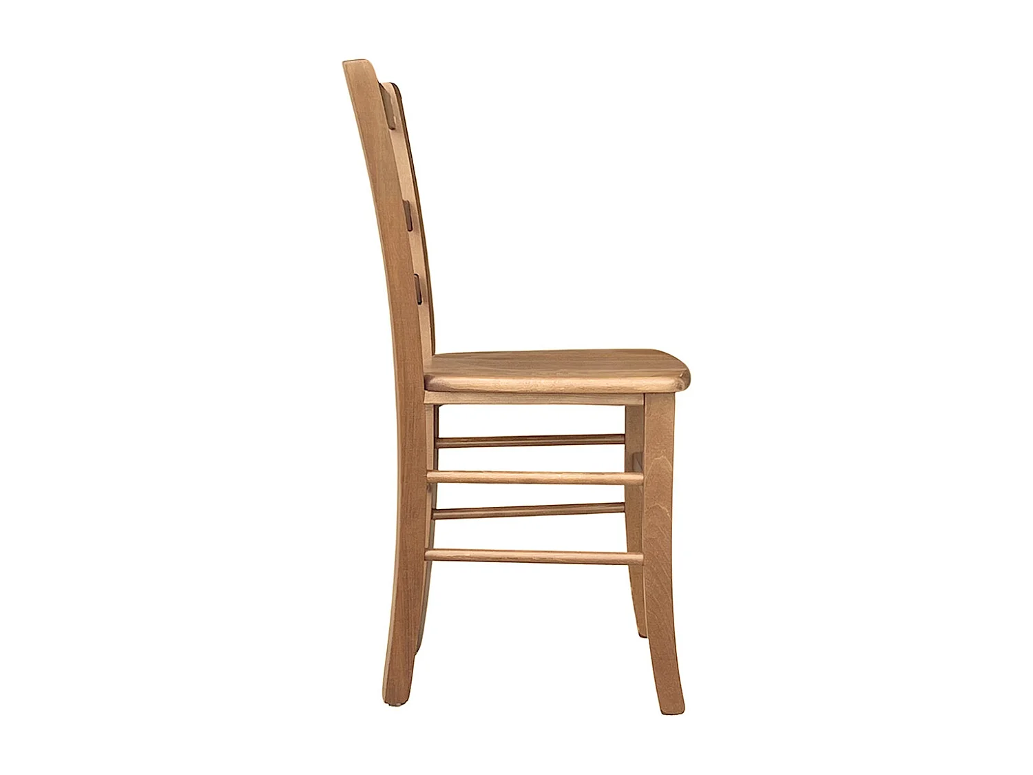 Chaise de campagne en bois avec assise en noyer clair