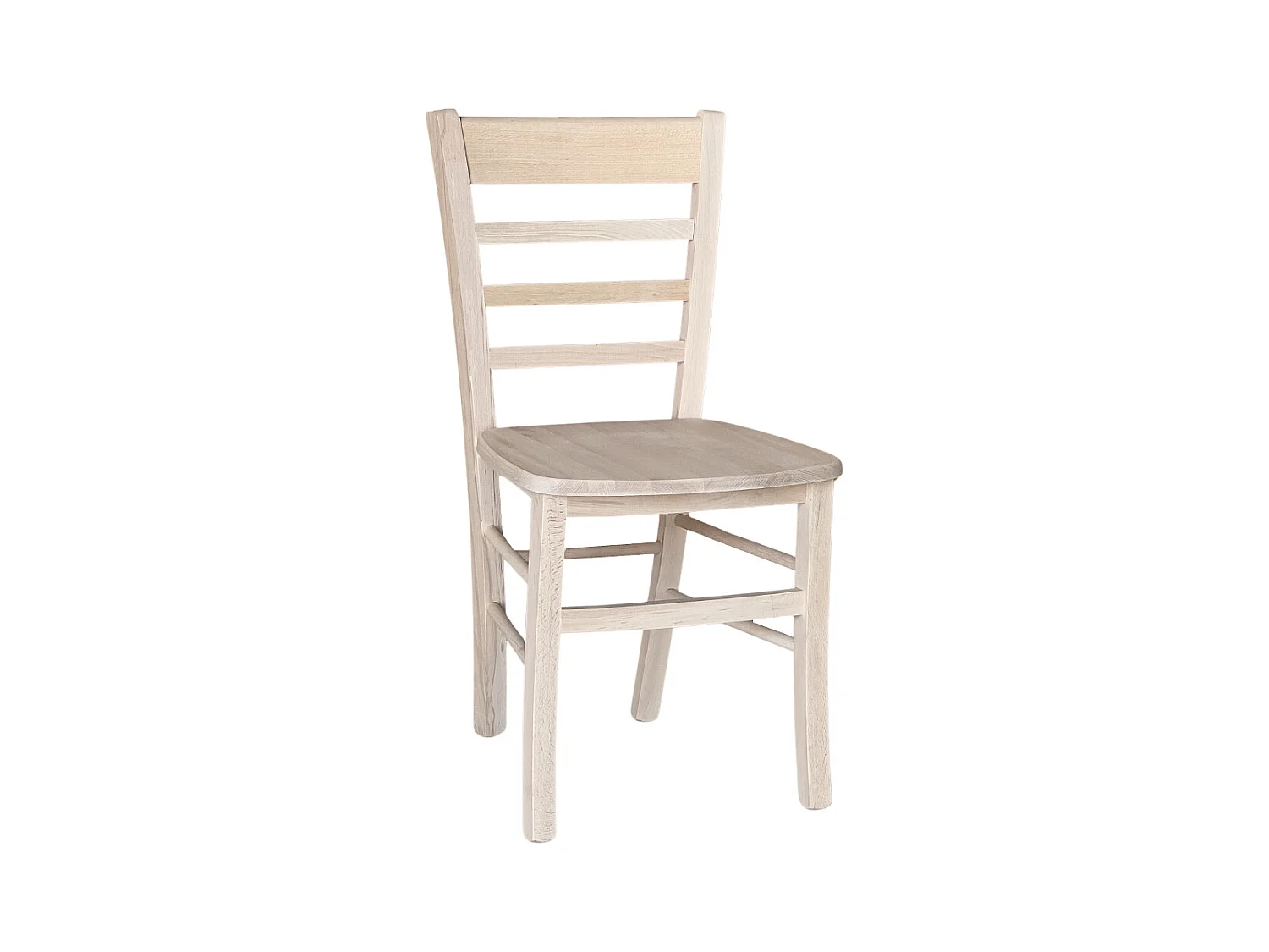 Chaise en bois massif avec assise en bois massif Mod. SARA Robuste à peindre