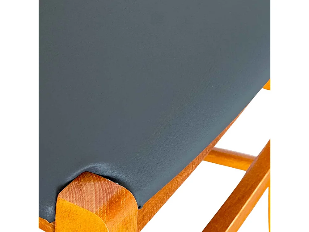 Sedia legno paesana ciliegio con seduta similpelle antracite