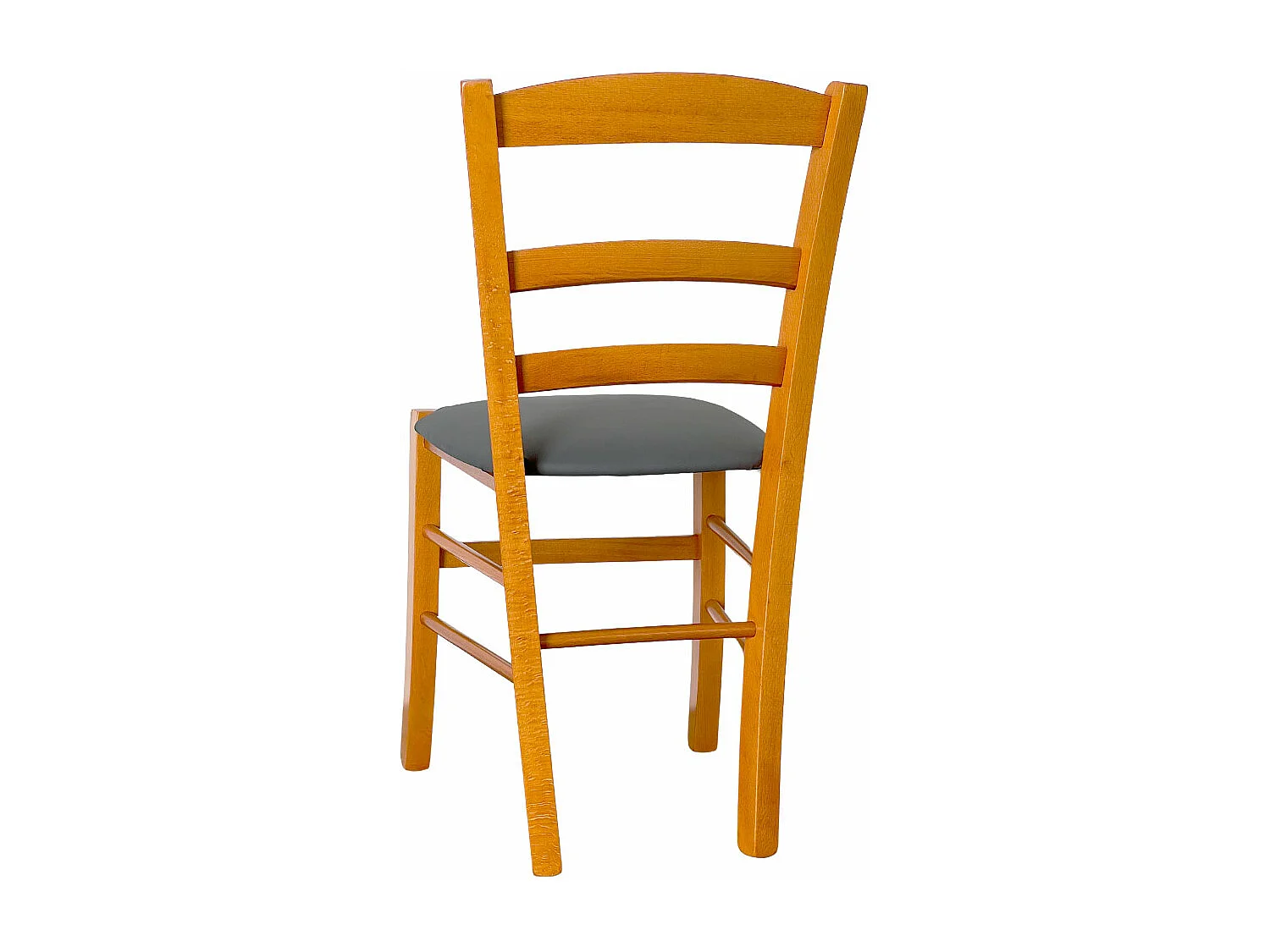 Sedia legno paesana ciliegio con seduta similpelle antracite