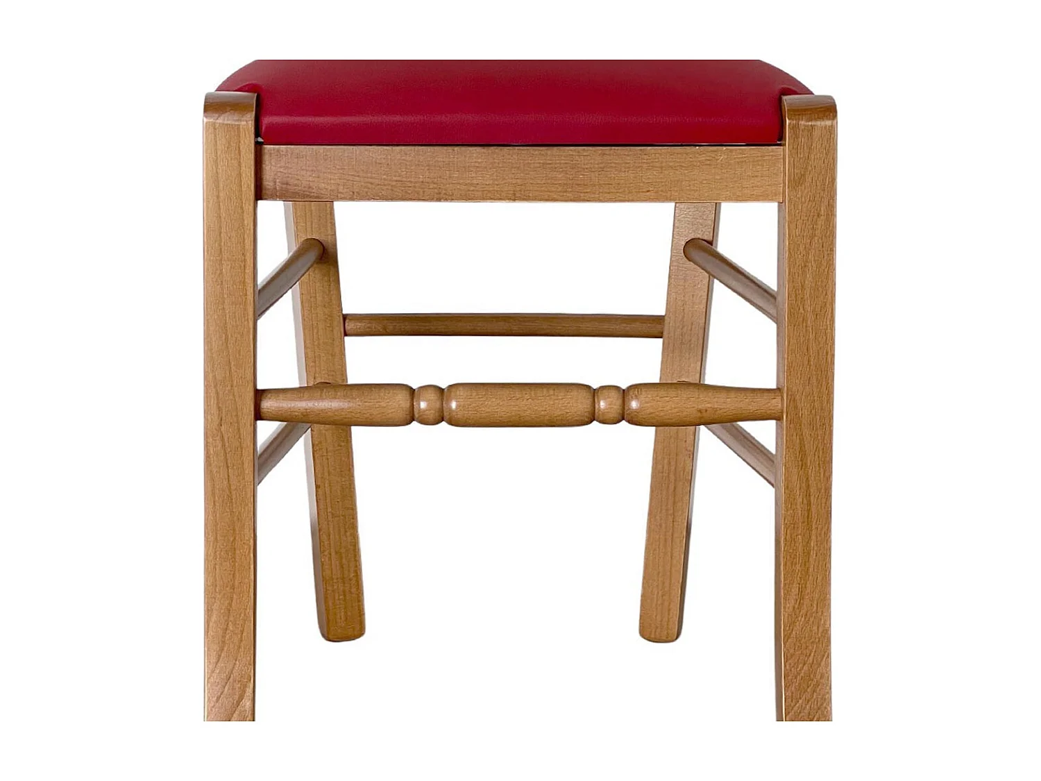 Sedia Loris in Noce Chiaro con Seduta similpelle rosso