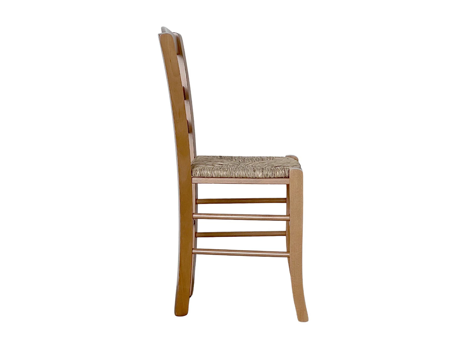 Chaise Loris en noyer clair avec assise en paille