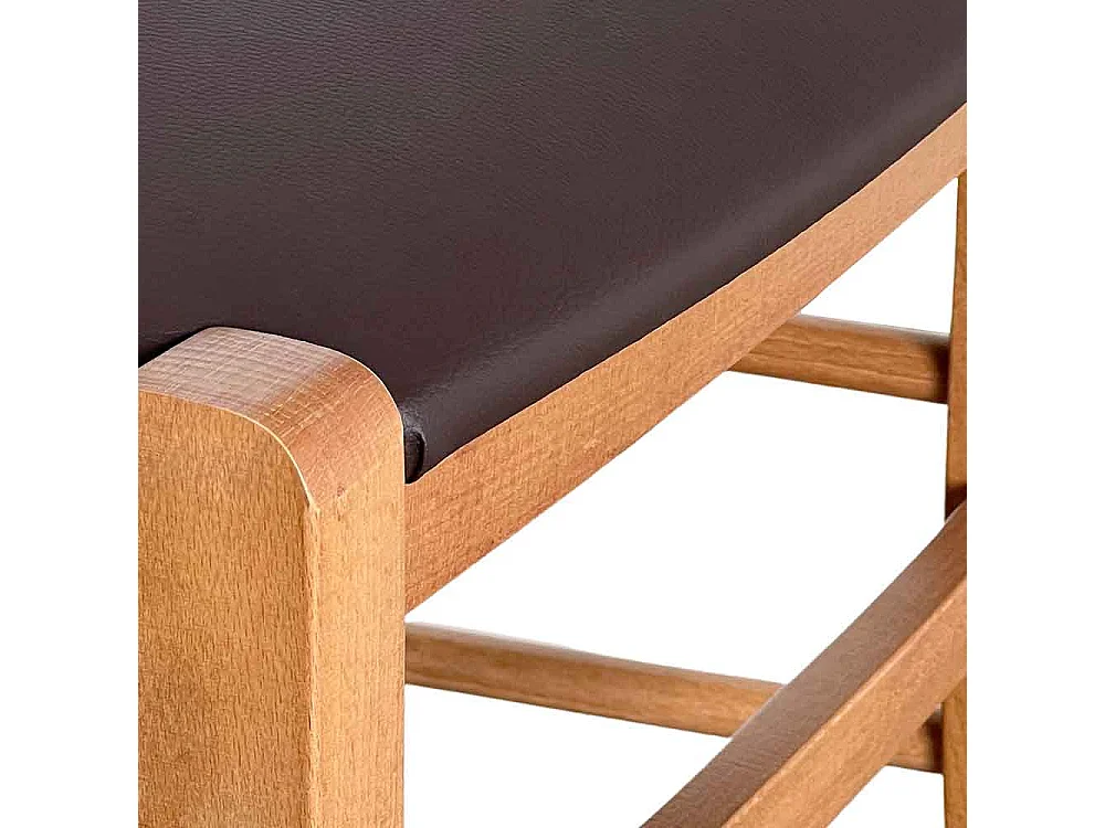 Chaise de campagne en bois de noyer clair avec assise rembourrée marron