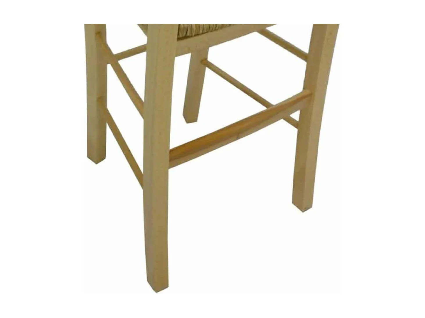 Chaise haute en bois naturel avec assise en paille