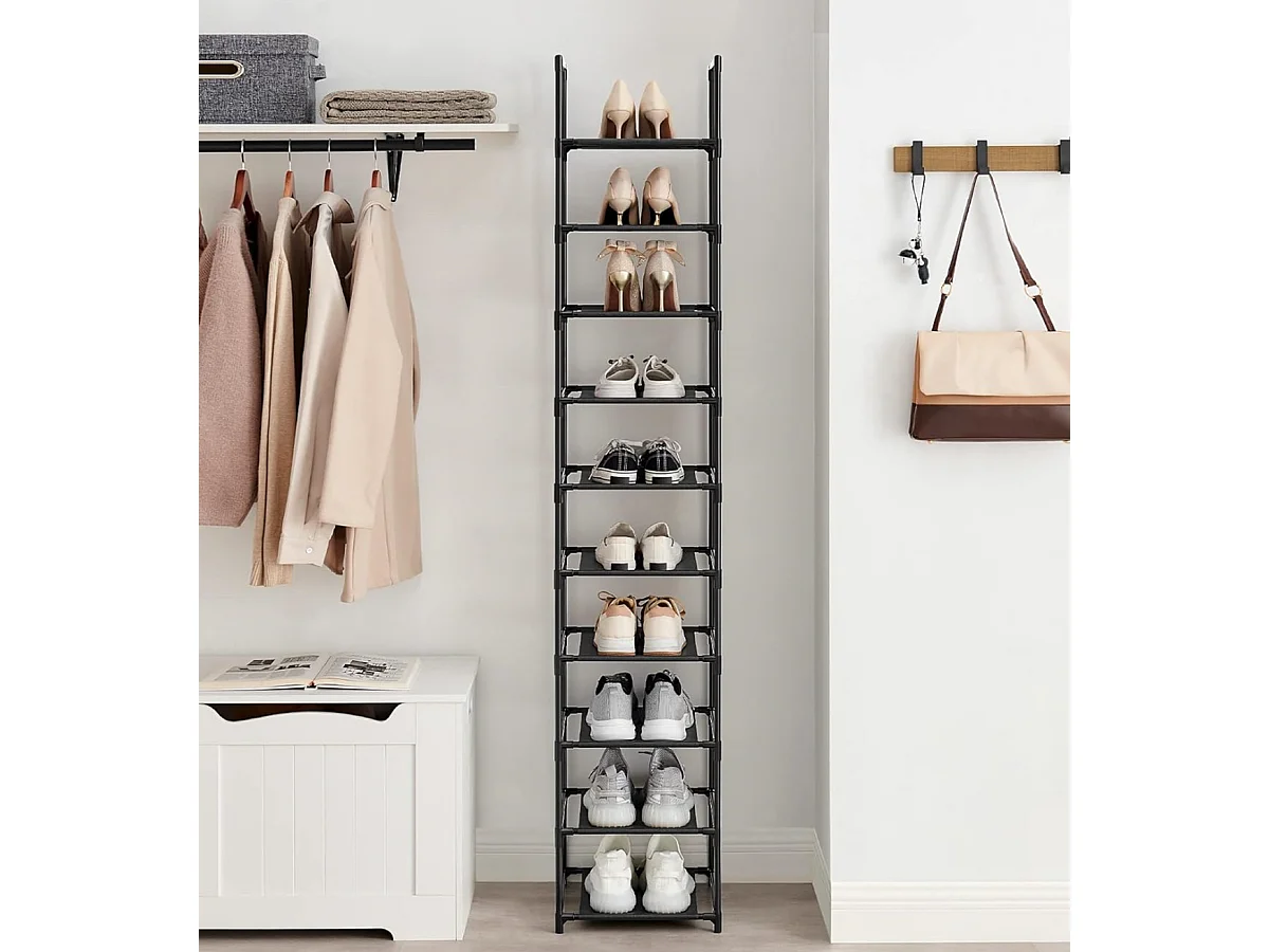 Porte-chaussures Parya noir 10 niveaux