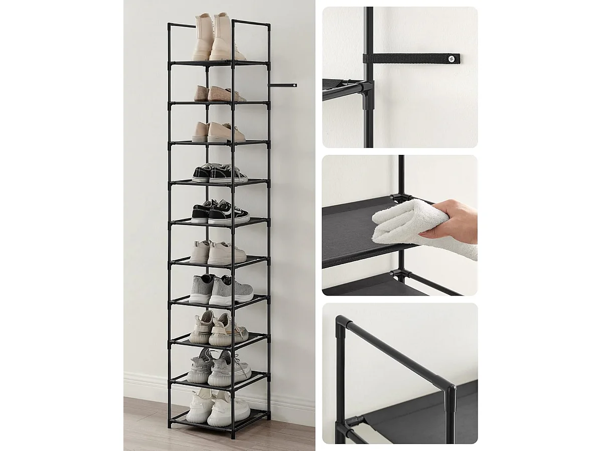 Porte-chaussures Parya noir 10 niveaux