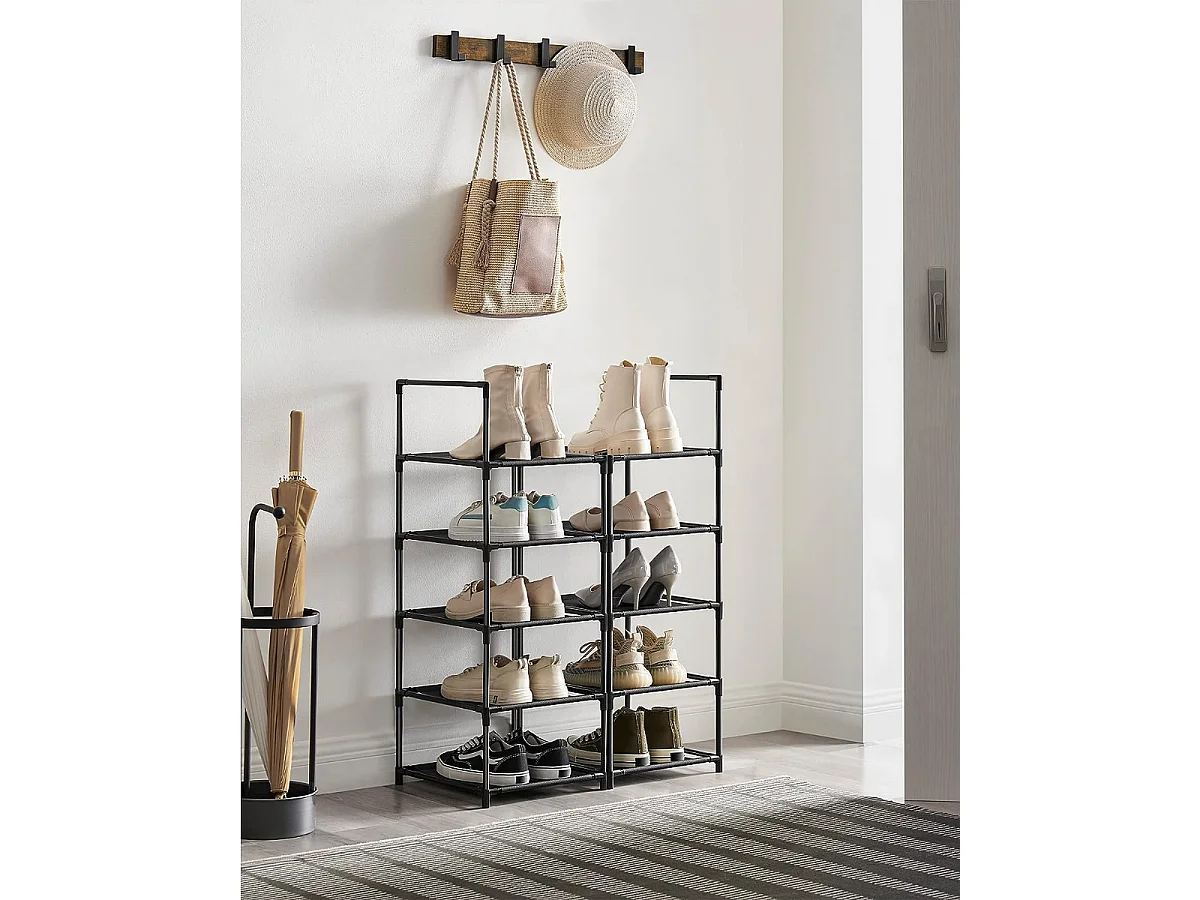 Porte-chaussures Parya noir 10 niveaux